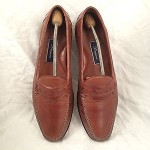 Mens shoes COLE HAAN Bragano Italy tan woven leather loafers sz 11.5 M