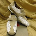 COLE HAAN Nike Air Mens Estadio Loafer Shoe White Leather w/Cream Suede 8.5M