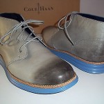COLE HAAN LUNARGRAND CHUKKA Leather Boot Gray Paloma Blue Mens Sz 9.5 M