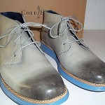 COLE HAAN LUNARGRAND CHUKKA Leather Boot Gray Paloma Blue Mens Sz 9.5 M