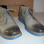 COLE HAAN LUNARGRAND CHUKKA Leather Boot Gray Paloma Blue Mens Sz 9.5 M