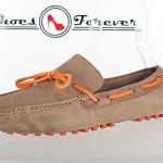 Mens COLE HAAN casual brown / orange leather boat shoes sz. 10 GREAT!