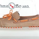 Mens COLE HAAN casual brown / orange leather boat shoes sz. 10 GREAT!