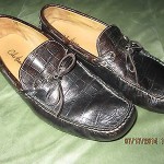 Men’s Cole Haan Dark Brown Croc Embossed Driving Moccasins Size 8.5 D