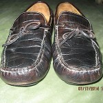 Men’s Cole Haan Dark Brown Croc Embossed Driving Moccasins Size 8.5 D