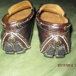 Men’s Cole Haan Dark Brown Croc Embossed Driving Moccasins Size 8.5 D