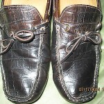 Men’s Cole Haan Dark Brown Croc Embossed Driving Moccasins Size 8.5 D