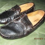 Men’s Cole Haan Dark Brown Croc Embossed Driving Moccasins Size 8.5 D