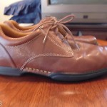 Shoe Men Cole Haan C06716 Nike Air leather Brown Plain Oxford shoe sz 9 1/2 M