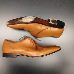 Mens HUGO BOSS Brown/Tan Lace Up Oxfords Shoes Size 8 M, MADE IN ITALY