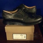 Men’s Cole Haan LunarGrand Long Wingtip Oxford Black Leather Size 10.5