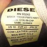 DIESEL MEN’S LEATHER SNEAKERS SHOES SIZE 10 M STYLE= GUNNER BNIB!