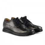 Men’s Cole Haan LunarGrand Long Wingtip Oxford Black Leather Size 10.5