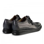 Men’s Cole Haan LunarGrand Long Wingtip Oxford Black Leather Size 10.5