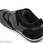 DIESEL men size 10 black leather shoes MATTHEW ON sneakers Velcro closure NIB
