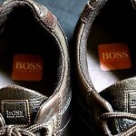 HUGO BOSS Leather Designer Fashion Sneakers Trainers Brown 43 EU 10 US