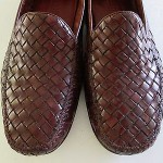 SZ  Shoe 10 1/2 D COLE HAAN Brown Woven Leather Loafer  Slip On