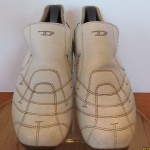 Mens sz 8.5 M offwhite leather slip on Diesel athletic driving mocs casual shoes