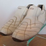 Mens sz 8.5 M offwhite leather slip on Diesel athletic driving mocs casual shoes