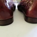 SZ  Shoe 10 1/2 D COLE HAAN Brown Woven Leather Loafer  Slip On