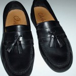 Men’s Cole Haan Black Leather Tassel moccasin loafer 8.5 Medium EUC