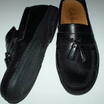 Men’s Cole Haan Black Leather Tassel moccasin loafer 8.5 Medium EUC