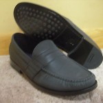 COLE HAAN AIR MONROE PENNY LOAFERS SZ 9.5 SLIP ON BLACK REFLECTIVE C11170
