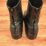 MEN’S DIESEL GUENO ANTHRACITE (GRAY) METALLIC LEATHER ANKLE BOOT, SZ 10.5 (EU44)