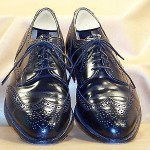 Men’s Cole Haan Black Leather w/Perforated Trim Wing-Tip Oxfords Size 9.5 D