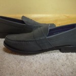 COLE HAAN AIR MONROE PENNY LOAFERS SZ 9.5 SLIP ON BLACK REFLECTIVE C11170