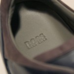 $330 Hugo Boss Leather Fashion Sneakers Navy Blue Mens Shoes Oxford