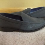 COLE HAAN AIR MONROE PENNY LOAFERS SZ 9.5 SLIP ON BLACK REFLECTIVE C11170