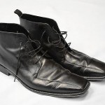 Authentic  HUGO BOSS Black Ankle All Leather Boots Shoes Size 11