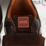 Mens BOSS HUGO BOSS Stylish Brown leather Fashion Sneakers sz 43 M $350