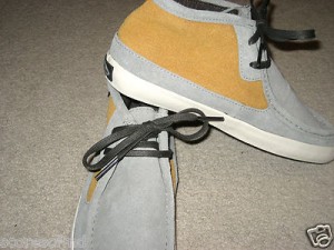VANS SKATEBOARDING MENS RATA MID LEATHER MUSTARD YELLOW & GREY SHOES SIZE 11.5