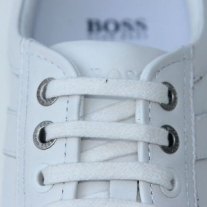 $195 HUGO BOSS Black Label White Sneakers Mens Shoes 10 43 Casual Trainers 43.5