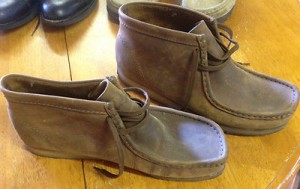 Clarks Wallabees Mens size 10.5 Brown Leather Wallabee Shoes Great Condition