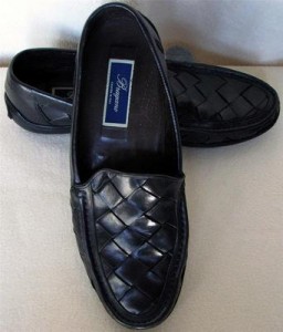 BRAGANO COLE HAAN ITALIAN BLACK WOVEN LEATHER LOAFERS SHOES -Men’s 10.5. M NICE