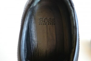 Men’s Hugo Boss ‘Thanto’ Black Leather Lace-Up Fashion Sneakers, size 8 1/2