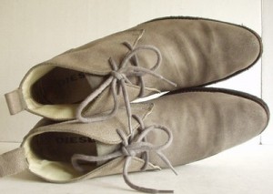 Mens DIESEL EFFECT Gray Leather Indie Grunge Chukka Ankle Boots size 8.5