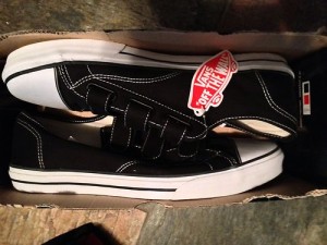 Vans Prison Issue US 13 Black Old Skool Canvas Authentic Slip NEW