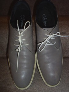MEN COLE HAAN AIR CADEN PLAIN OX GRAY PERFORATED LEATHER OXFORDS SZ 12M