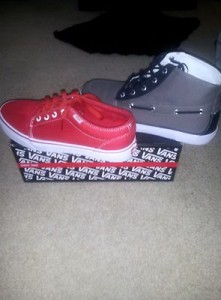 BRAND NEW POLO GREY HIGH TOPS AND LOW TOP RED VANS