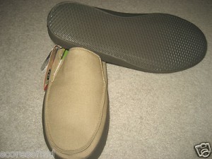 VANS SKATEBOARDING MENS BALI KHAKI LEAF GREEN SLIP ON SHOES SIZE 13 FREE SHIP
