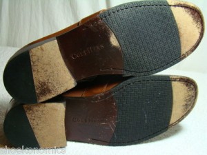COLE HAAN SZ 10 M BROWN LEATHER SLIP ON MOCS LOAFER SHOE
