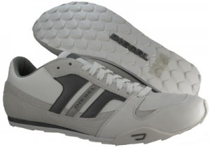 New $95 DIESEL Gunner  Men  Shoes Size US 13  EU 47 White / Charcoal Gray