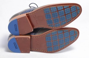 COLE HAAN 8 gray blue leather AIR COLTON SADDLE croc perforated oxford shoe NEW