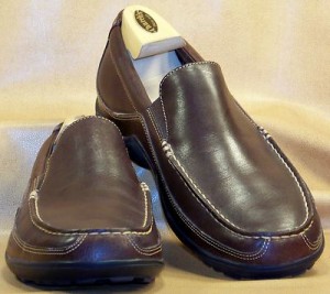 Men’s Cole Haan Red Brown Calfskin Leather Slip-On Driving Loafers Size 10 1/2 M
