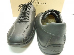 NEW COLE HAAN AIR HUGHES SOFT BLACK LEATHER CASUAL FASHION SNEAKERS W/ NIKE AIR