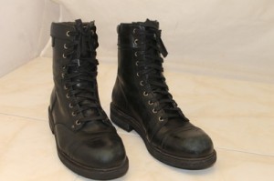 Diesel mens 43 10 black leather lace up military inspired ankle dress boots zh
